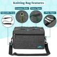 thumbnail image 4 of PAVILIA Knitting Bag for Crocheting, Small Crochet Bag Organizer, Yarn Storage Holder for Knitter, Knitting Project Bag for Yarns Crochet Accessories, Gifts For Crocheter Knitter, Charcoal Grey, 4 of 7