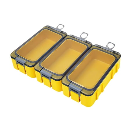 Miulika 3x Fishing Tackle Box Compact for Nymphs and Streamers Fishing Accessory Box yellow