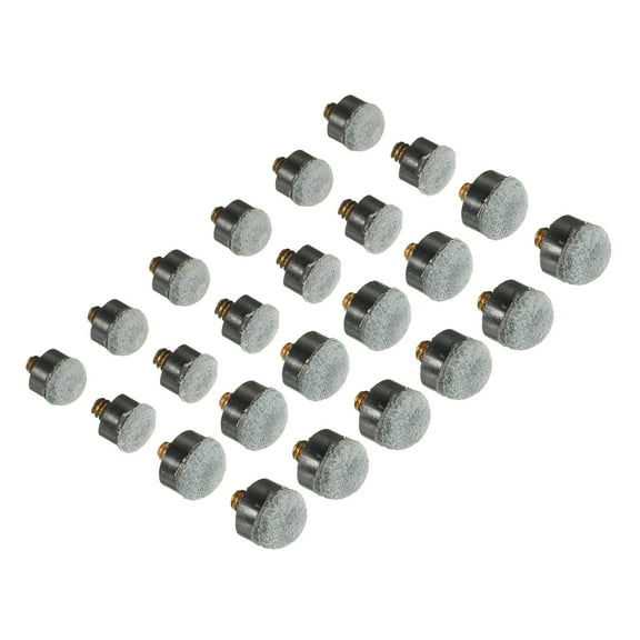 Uxcell Screw on Pool Cue Tips Replacement 10/11/12/13mm Pool Stick Tips Accessories Grey 24 Pcs