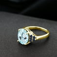 thumbnail image 4 of Gem Stone King 6.62 Ct Oval Sky Blue Topaz Blue Sapphire 18K Yellow Gold Plated Silver Ring (Size 5), 4 of 4