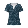 thumbnail image 3 of Naloa Rose Flowers Print T-Shirts Short Sleeve V Neck Tees for Women Fashion Tops Trendy Lightweight Soft Casual Summer Outfits Clothes, 3 of 5