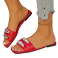 thumbnail image 3 of YOUYEDIAN Pantoufles pour Femmes Été Chaussures de Maison Mignonnes Sandales d'Intérieur Cool Sandales à Enfiler d'Extérieur (Rouge), 3 of 4