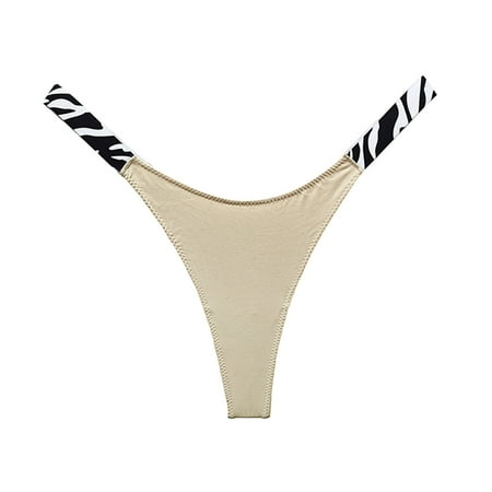 

wendunide womens underwear Womens Sexy Thong Panties Solid Color Comfortable Low Waist Panties Women s Panties Khaki L
