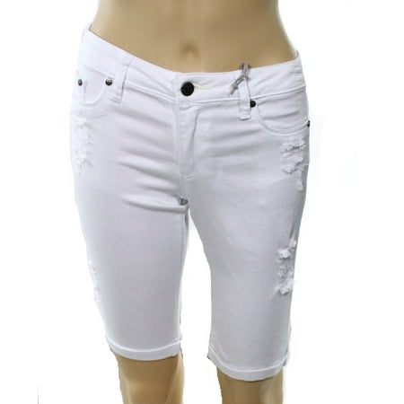 jeans tractr distressed bermuda stretch shorts womens dialog displays option button additional opens zoom