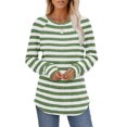 thumbnail image 4 of Kaemgyyd Women Striped Long Sleeve Sweater Causal Oversized Knit Pullover Tops Loose Crewneck Ribbed Fall Clothing with Thumb Hole, 4 of 6