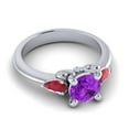 thumbnail image 3 of Diamond-Capitals 2.50 Carat Beautiful Round Amethyst & Red Ruby Gemstone Engagement Ring for Women Solid 14K White Gold Size 11, 3 of 8