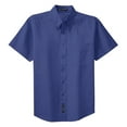 thumbnail image 5 of Mens Short Sleeve Easy Care Cotton/Polyester Shirt Mediterranean Blue 3X-Large, 5 of 6