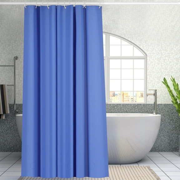Blue Cloth Pattern  Shower Curtain Liner with 12 Hooks Light Weight PEVA Shower Liner 72x72 Inches, Waterproof Shower Curtain for Bathroom