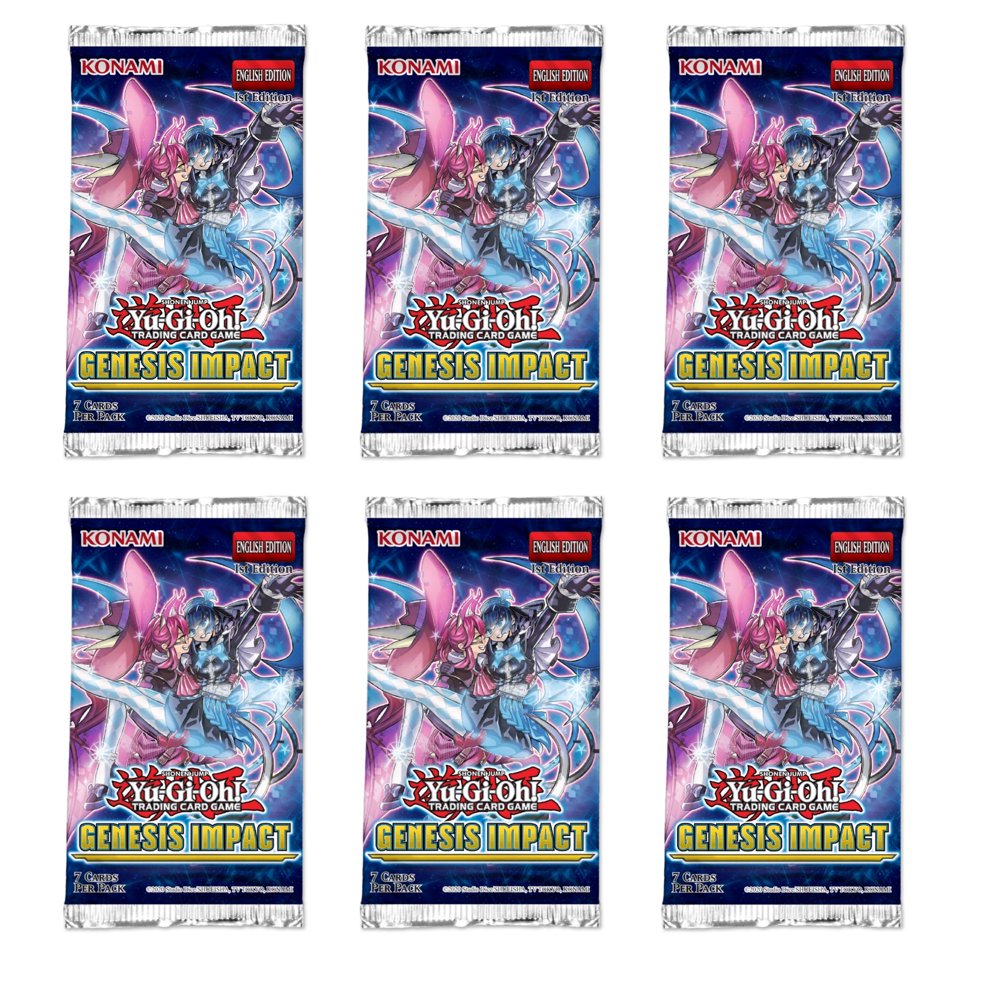 YuGiOh! TCG Genesis Impact 1st Edition Blister Packs (6 Packs) Trading Card Game