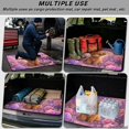 thumbnail image 3 of FOR U DESIGNS Pink Highland Cattle Flower Print Car Trunk Mat Universal Durable Protection Non-Slip Cargo Liner All Weather Stylish Rear Trunk Liner for Most Car Models, 3 of 7
