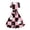 Black and Pink Skull, variant on Women's Fall Vintage Halloween Eyeball Mosaic Dress Square Neck Short Sleeve Fit and Flare Casual Midi Dress