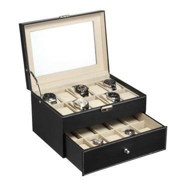 Ktaxon Jewelry Watch Display Organizer Box Elegant Wooden 20 Slot Watch Collection Storage Case