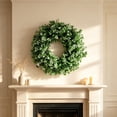 thumbnail image 5 of 15.35in Artificial Faux Floral Wreath, Faux Flower Wreath for Front Door Garden Wall Home Decor, White-Green, 5 of 9
