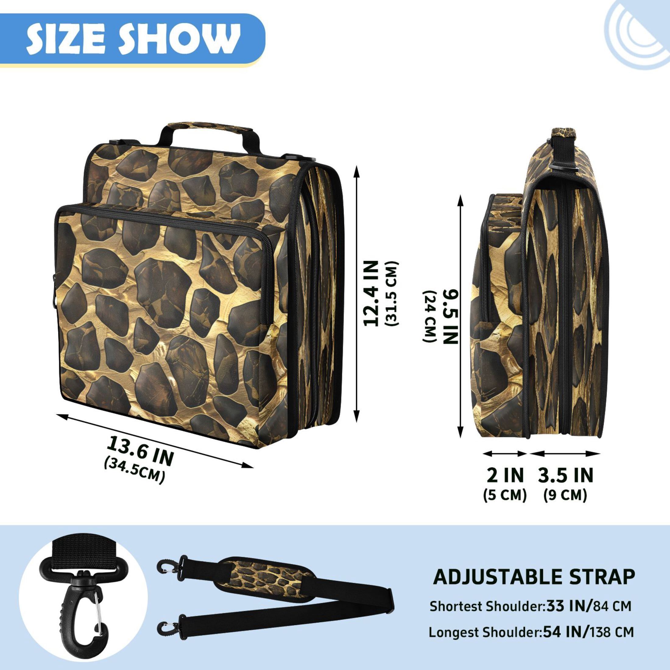 ALAZA Zipper Binder Snakes Pattern 2 inch 3 Ring 500 Sheet Capacity Trapper Keeper File Folder Organizer Bag