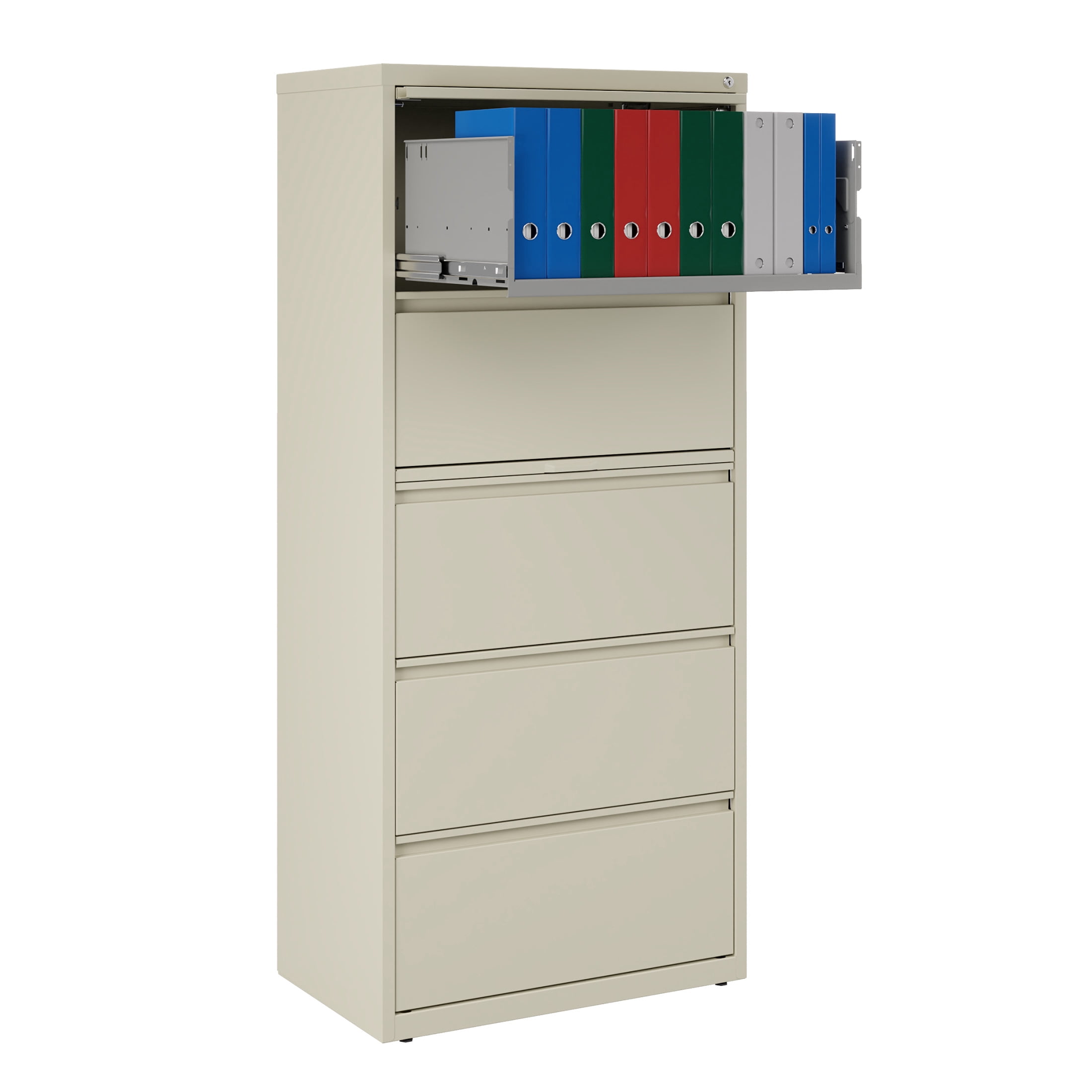 Hirsh 30 inch Wide 5 Drawer Metal Lateral File Cabinet for Home and Office, Holds Letter, Legal and A4 Hanging Folders, Putty