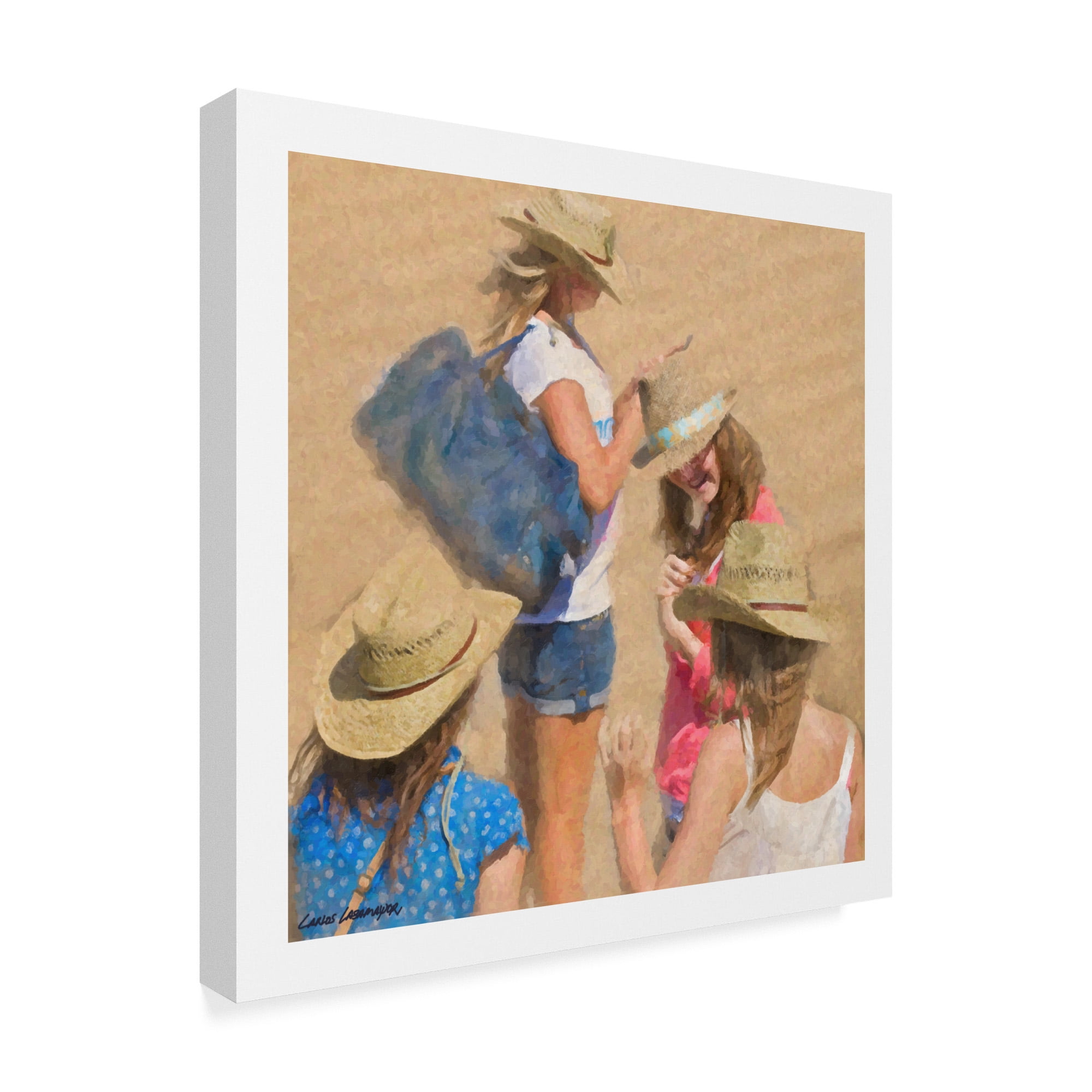 Trademark Fine Art 'Girls On The Beach' Canvas Art by Carlos Casamayor