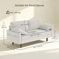 thumbnail image 3 of HOMCOM 3 Seater Sofa,  66.5" Velvet Upholstered Couch with 2 Pillows, Cream, 3 of 10