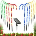 thumbnail image 3 of Qoosea 12 pack Solar Candy Cane Lights Christmas Outside, 60LED 8 Modes IP65 Waterproof Christmas Decorations Outdoor, Solar Candy Canes Lights for Lawns Pathway Patio Lights Home Decor, 3 of 9