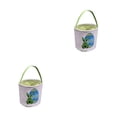 thumbnail image 1 of Ounissouiy Bolsa de conejito Cesta de Pascua de gran capacidad Regalo dulce Aspecto lindo Cubos de vacaciones Cola de conejo Bolsas con asa de verde huevo 2Conjunto, 1 of 6