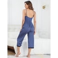 thumbnail image 6 of Women's Casual Modal Pajamas Sets Lace Trim Cami Tops Long Pants Sleepwear, 6 of 7