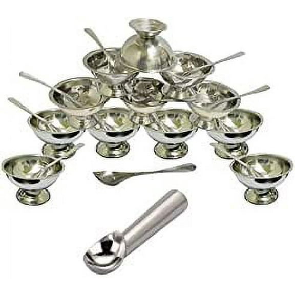 SynSpiritStore Stainless Steel 25 pcs ice Cream Cup/Soup Bowl Combo Set