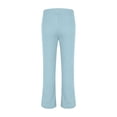 thumbnail image 7 of Girls Flare Leggings with Side Pockets and Elastic Waistband – Bell Bottom Athletic Pants for Active Kids,Sky Blue 7-8 Years, 7 of 7