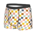 thumbnail image 2 of Balery Colorful Checkered 1 Men's Boxer Briefs, Soft and Breathable Cotton Underwear with nylon Waistband-Medium, 2 of 9