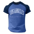 thumbnail image 3 of Men's Raglan Sleeve Color Block T-Shirt Trendy Milk Silk Polyester Shirt, 3 of 3