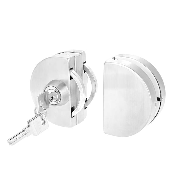 Baverta Cerradura de puerta de vidrio Baverta,cerradura de puerta de acero inoxidable,cerradura de puerta de vidrio de 10~12 mm con llaves para abrir/cerrar,uso en el baño del hotel en casa