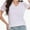 White, variant on Women's V Neck Tops Puff Sleeve with Swiss Dot T-Shirts Summer Casual Loose Tshirts