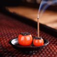 thumbnail image 6 of Rvaymup Dual Persimmon Incense for Burner Persimmon-shaped Incense Stick Holder in Plate Aromatherapy Fragrance Office Decors Home Ornaments, 6 of 8