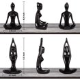 thumbnail image 1 of 4 piezas de decoración de meditación negra. Estatua de estatuilla de yoga de cerámica para decoración del hogar, decoración de sala de estar, artículos de decoración pequeños para estante, decoración de soporte de TV de estantería. Regalos de yoga para mujeres XianweiShao 8390614537767, 1 of 1