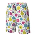 thumbnail image 6 of Uemuo Doodle Fruits Pattern Men's Swim Trunks Hawaiian Beach Bathing Suit Swimsuits Beach Quick-Dry Shorts with Pockets-Medium, 6 of 9
