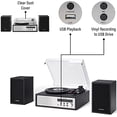 thumbnail image 3 of Crosley CR7022A-BK Sloane - Tocadiscos Bluetooth de 3 velocidades y sistema de estante para radio FM con altavoces estéreo a juego, color negro, 3 of 5