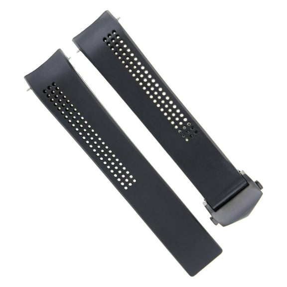 22MM RUBBER WATCH STRAP BAND FOR TAG HEUER CARRERA WATCH MODEL   CLASP BLACK
