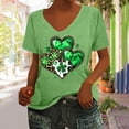 thumbnail image 2 of lcziwo St. Patrick's Day T Shirt for Women Lucky Clover Graphic Tees Casual Loose Fit Irish Shirts Cute U Neck Tunic Tops Blouse Green M 50 Percent off Sales Today, 2 of 5