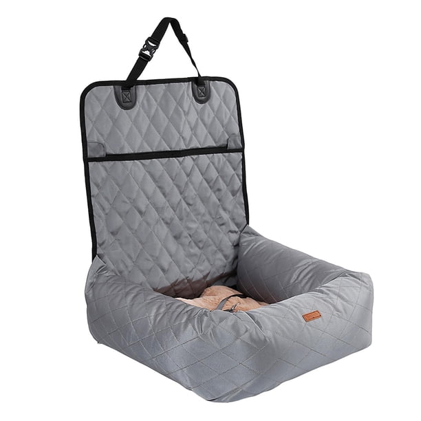 Asiento elevador para perros transpirable y grueso con correa de seguridad, transportador plegable para cachorros gris