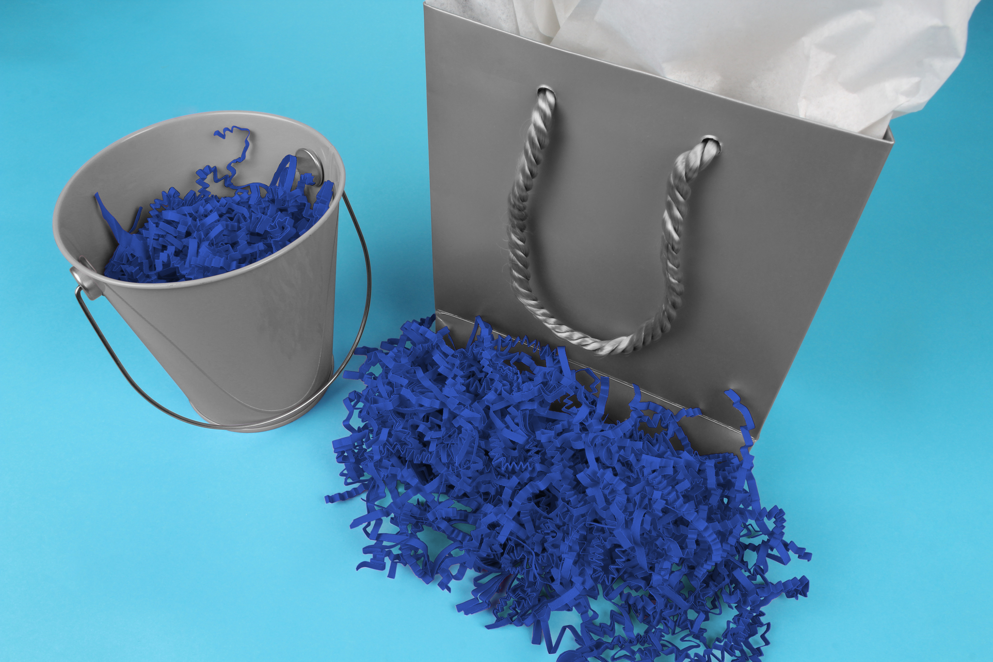 JAM Paper Crinkle Cut Shred Tissue Paper, Dark Blue, 20lb/Box