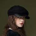 thumbnail image 4 of Vintage-Inspired Knitted Hat for Winter Warmth - Big Head Circumference, Short Brim, Beret, 4 of 5