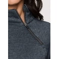thumbnail image 3 of RBX Active Women's Zip Mock Neck Wrap Fleece Pullover Sweatshirt With Pockets, 3 of 10