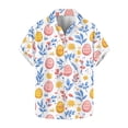 thumbnail image 1 of Blusas y camisas de manga corta con cuello en V Camisa estampada de Pascua para hombre Camisa abotonada Top de poliéster para hombre, 1 of 4