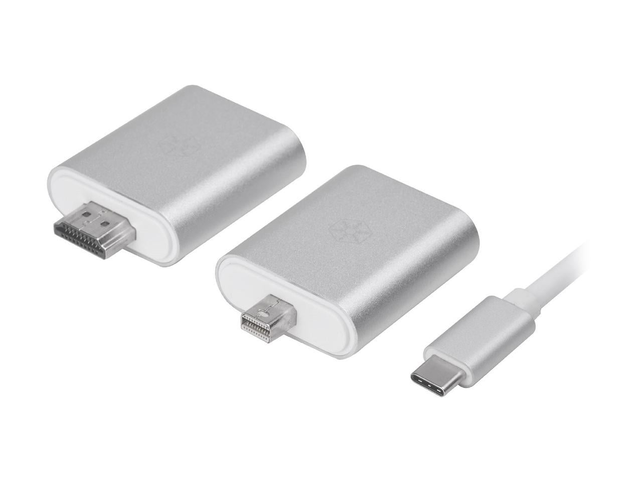 Silverstone RL-EP11S High-quality USB 3.1 Type-C to MiniDP, HDMI 4Kx2K, VGA video combination adapter(Thunderbolt 3 Compatible)