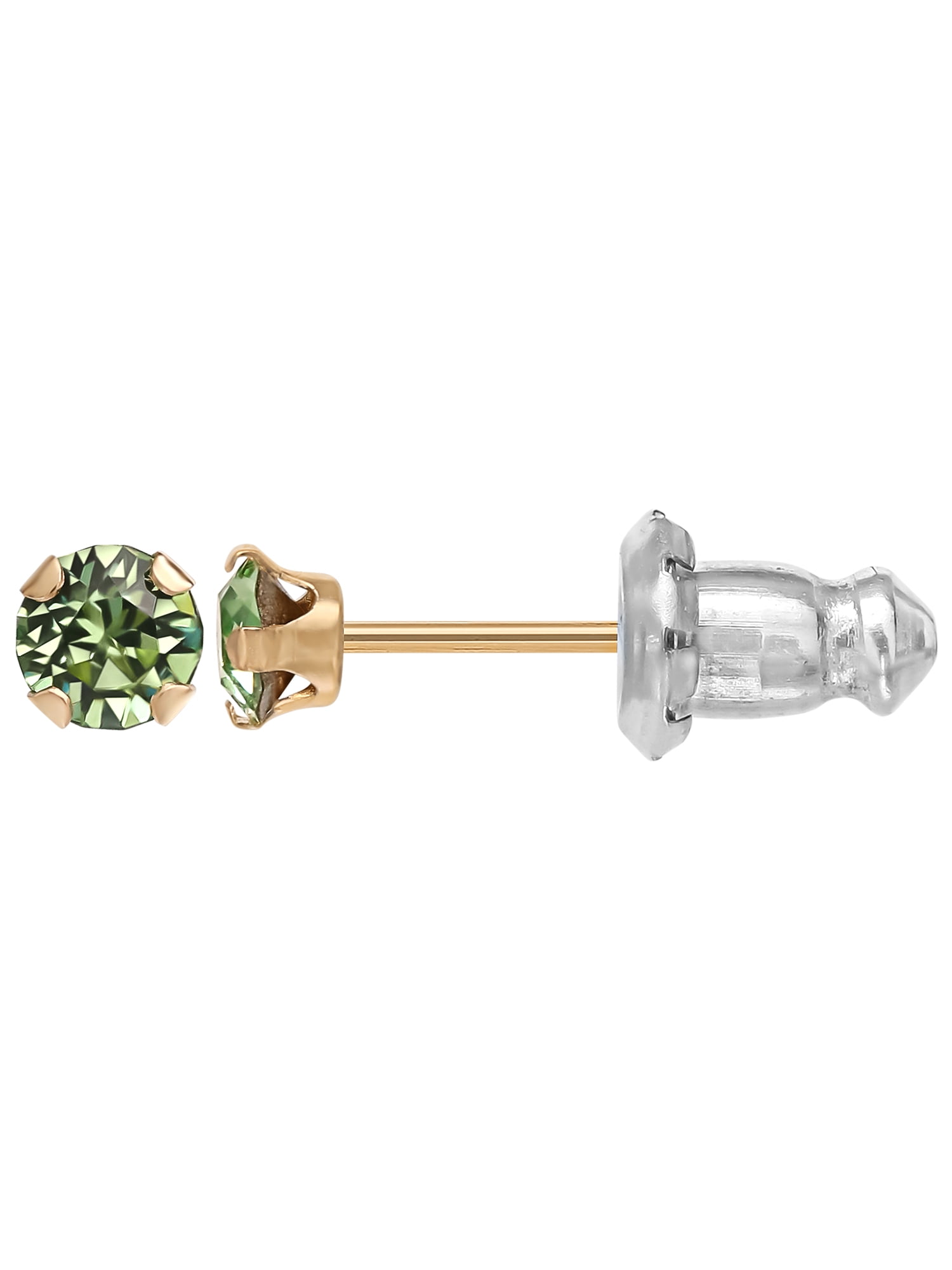 Brilliance Fine Jewelry Girls 14K Yellow Gold August Crystal Stud Earrings