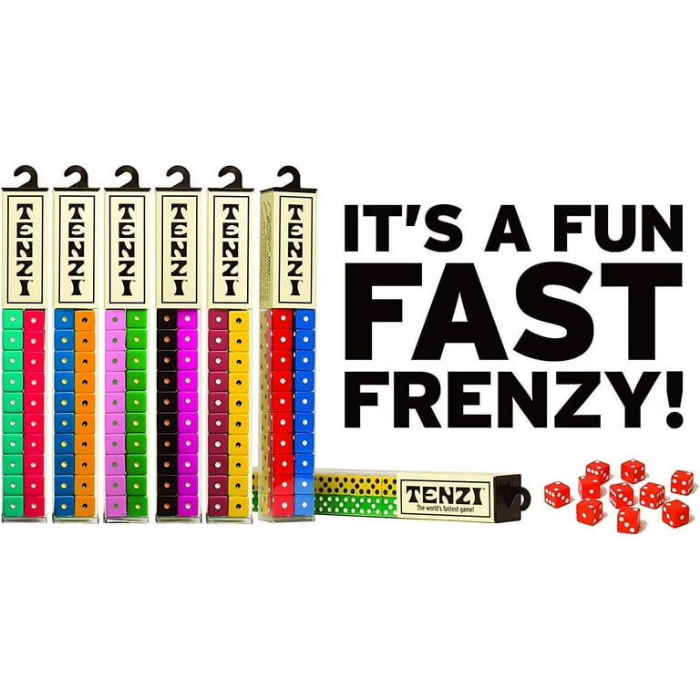 Tenzi Game, Fast Dice Party Game for All Ages, Includes 4