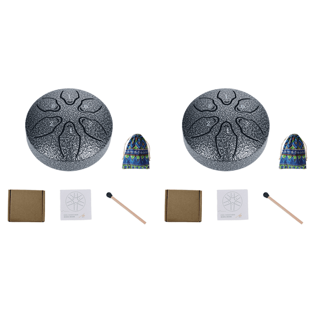 Tambor Lluvia 3 Pulgadas Y 6 Notas para Lengüeta Acero Exterior Yoga (plateado)