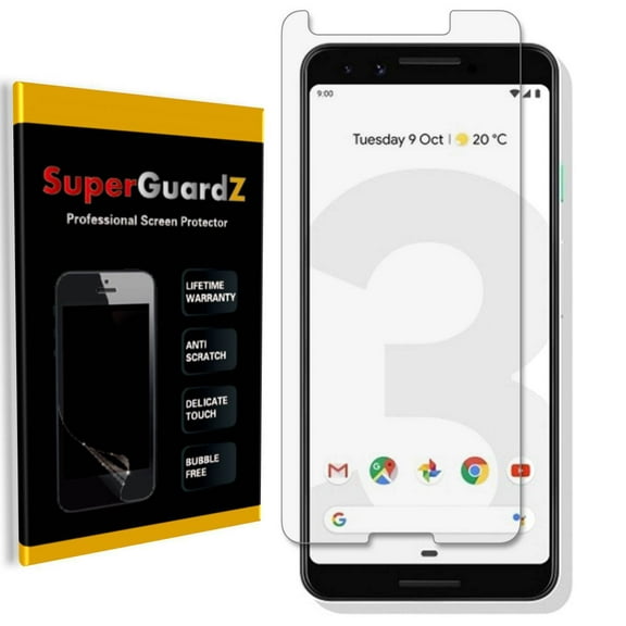 [8-Pack] For Google Pixel 3 - SuperGuardZ Ultra Clear Screen Protector [Anti-Scratch, Anti-Bubble]   LED Stylus Pen