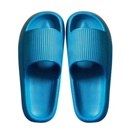 

CHAMAIR Soft Sandals Antislip Slippers Slides for Summer Beach Sea (Blue 42-43)