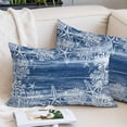thumbnail image 2 of Blue Coastal Throw Pillow Cover 20 x 26 Inch Decorative Pillow Cover Summer Ocean Sea Waves Starfish Corals Lumbar Pillowcase Seasonal Rectangle Cushion Case for Couch Sofa Bed Living Room, 2 of 9