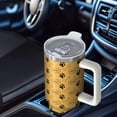 thumbnail image 4 of 40oz Pet Travel Mug – Dog Print Stainless Steel Tumbler with Leak Proof Flip Lid and Handle, Gift for Men and Women, 4 of 5