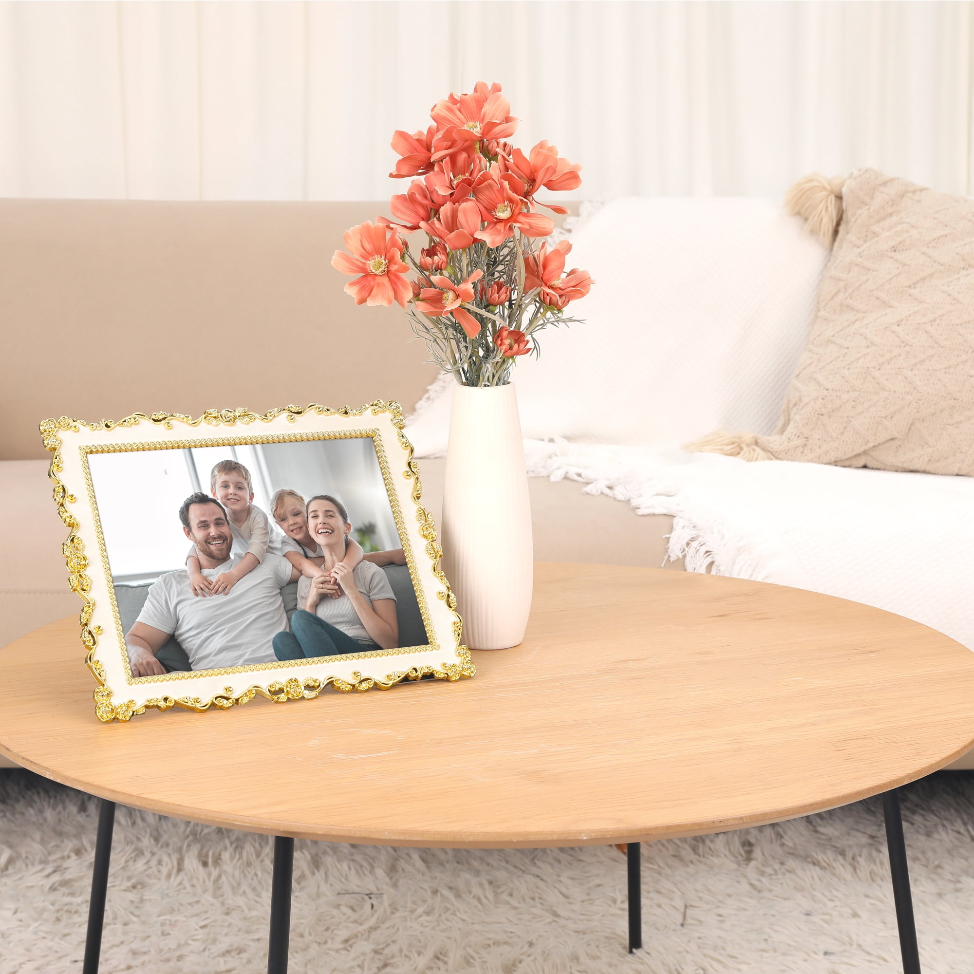 Unique Bargains Picture Frame Luxury Photo Frames Gold 7x10